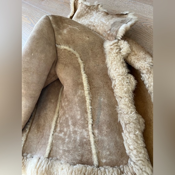 Vintage The Sheepskin Trader Shearling Lambskin Rancher coat jacket Small 4 6 - Picture 14 of 15